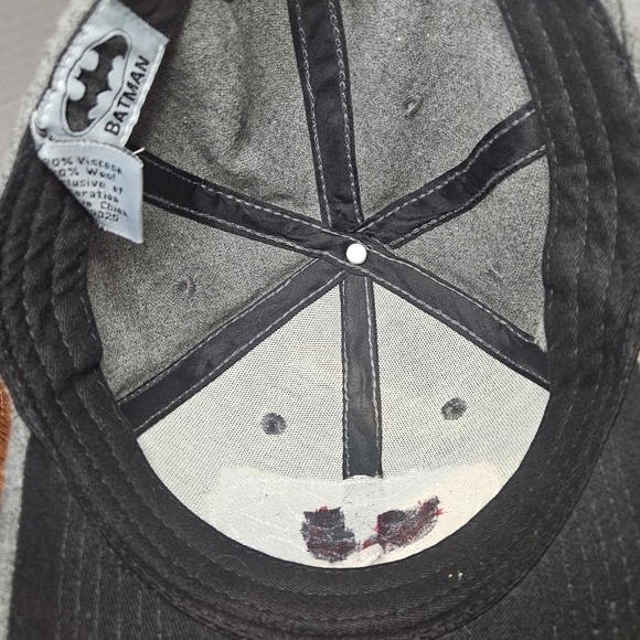 Batman Baseball Cap Wool Blend Adjustable Gray - Picture 5 of 6